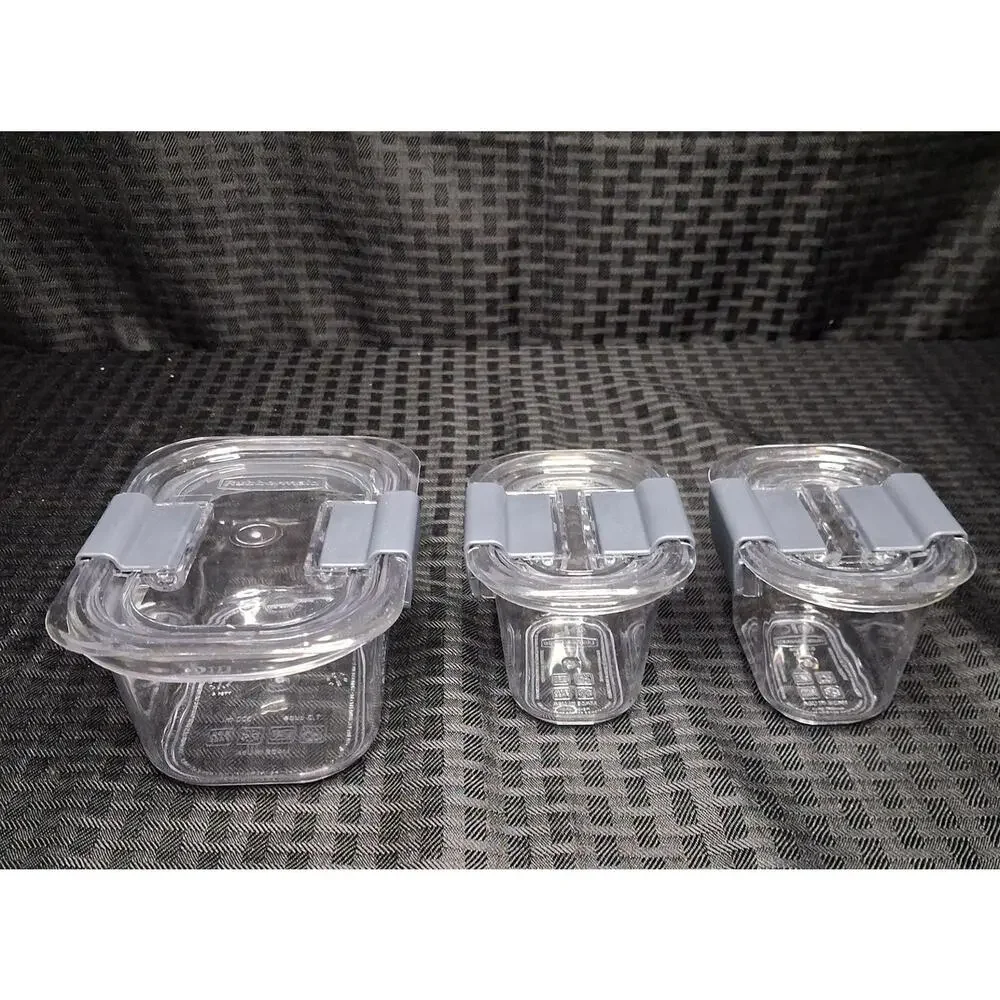 Rubbermaid Brilliance Food Storage Containers 2 x 0.5 Cup 1 x 1.3 Cups w/ Lids
